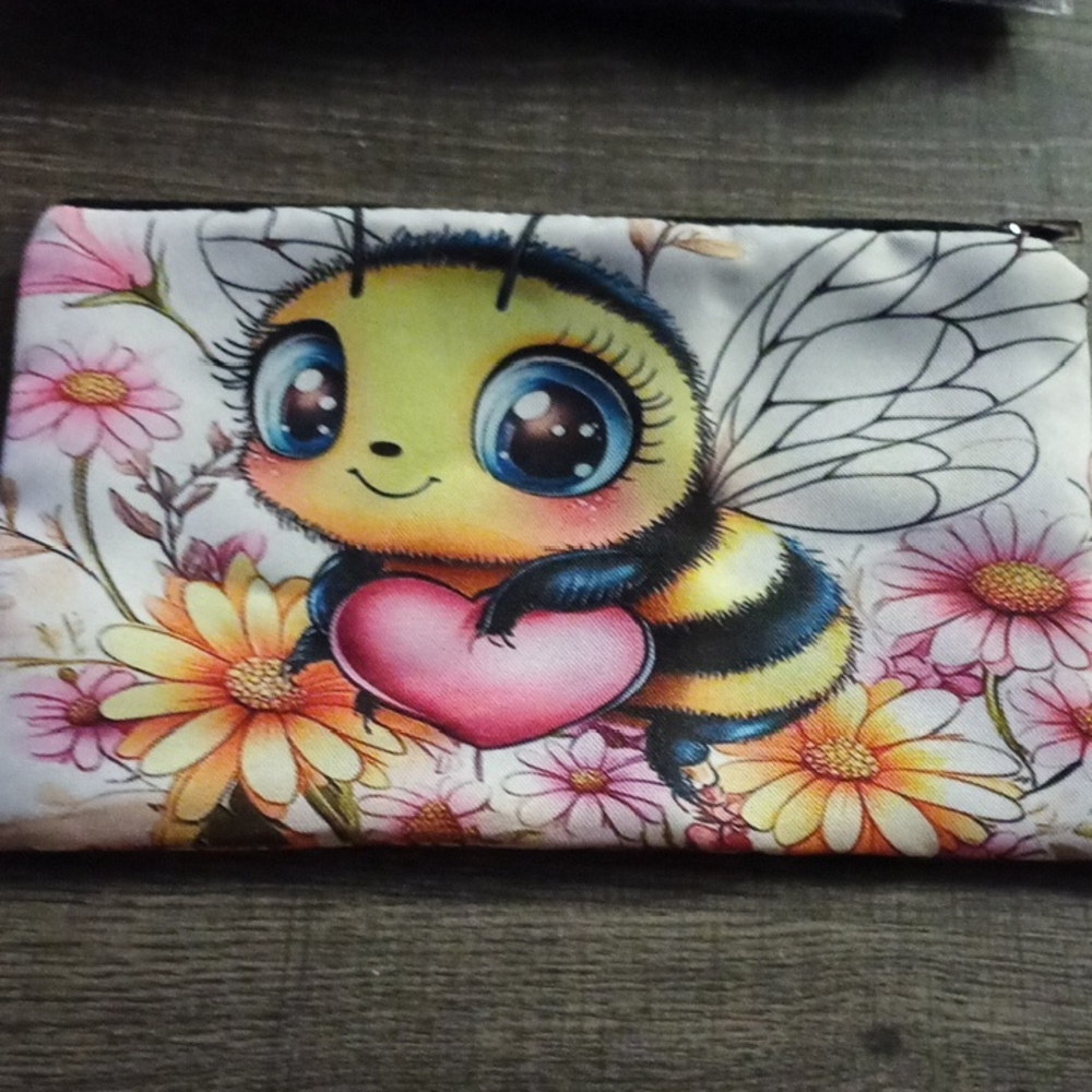 Cute Bee and Flowers Pouch
